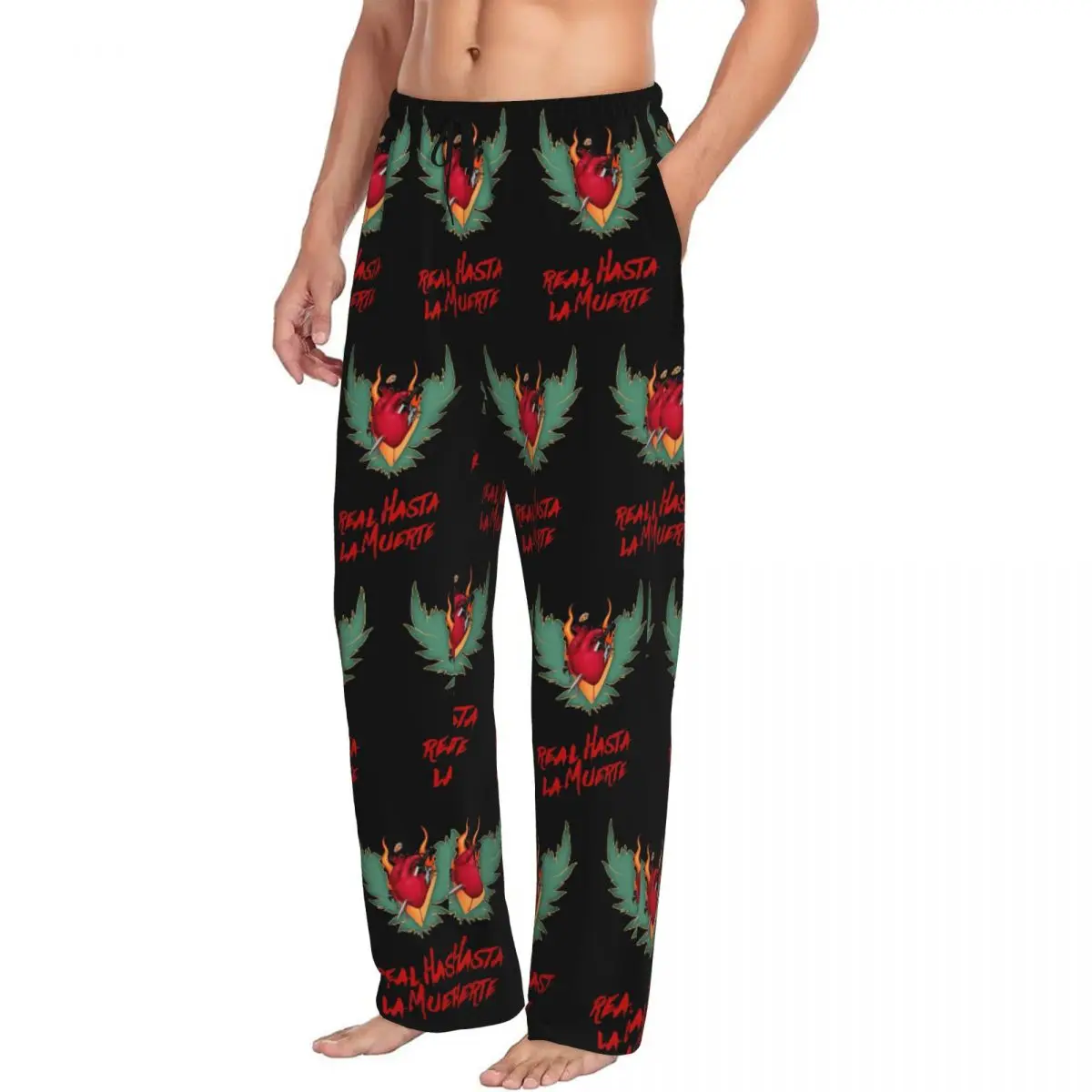 Custom Anuel AA Pajama Pants Men Rapper And Singer Sleepwear Lounge Sleep Bottoms Stretch with Pockets view 2