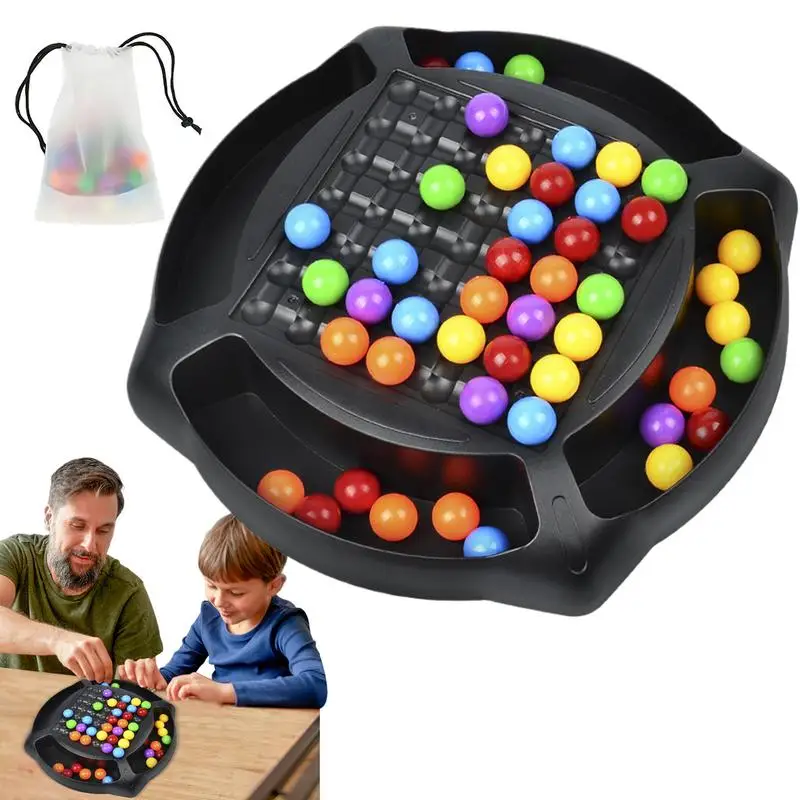 Rainbow Ball Elimination Game Chess Educational Kids Toys Color Sorting Ball Matching Game Tabletop Strategy Game Rainbow Chess