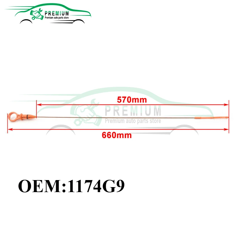 

1174G9 Car Engine Oil Fluid Level Dipstick 660mm Fits For Peugeot 2.0 308 3008 508 RCZ EXPERT 35008