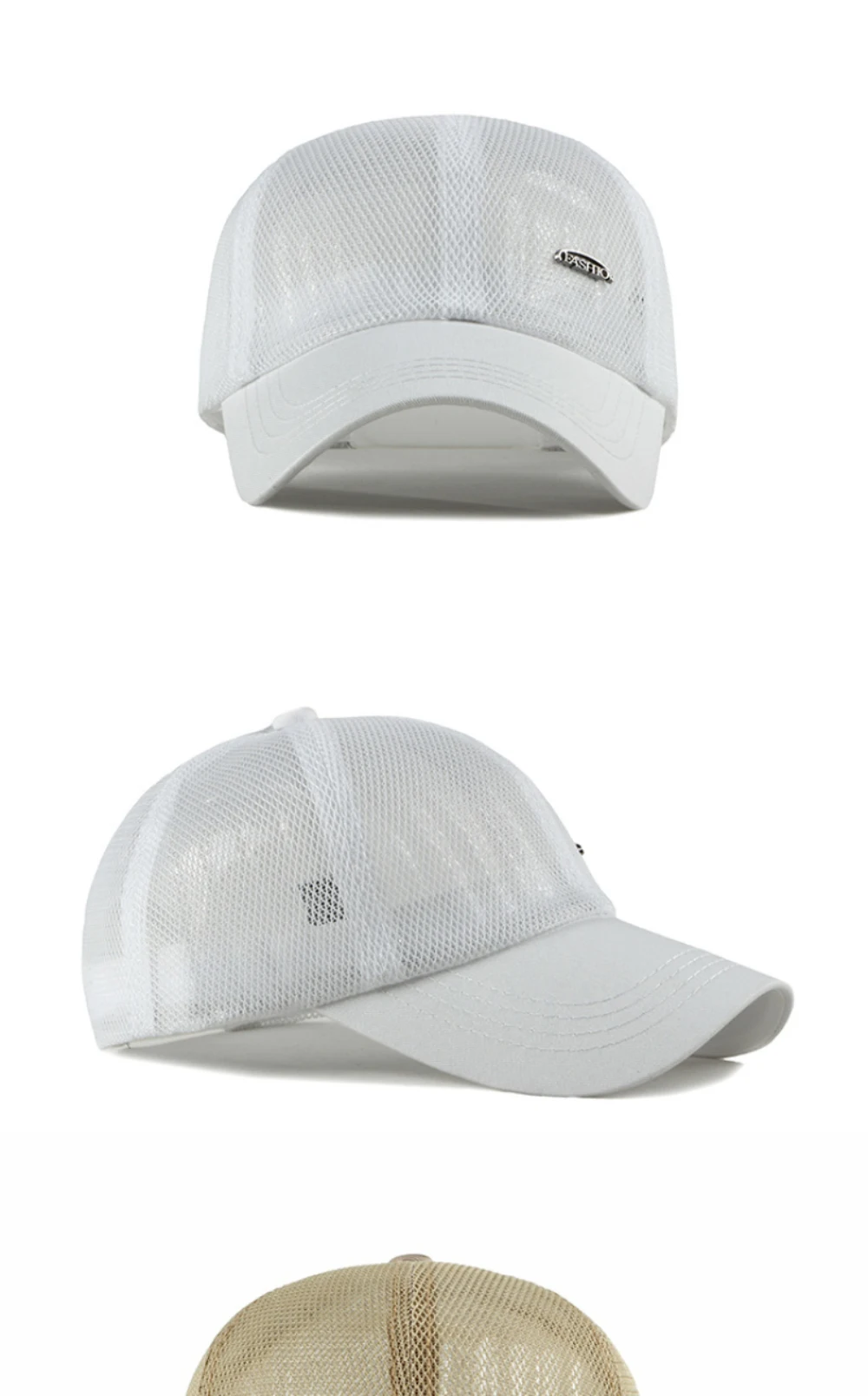 HT4757 Baseballkappe Frühling Sommer Sonnenkappen für Männer Frauen Atmungsaktive Trucker Mesh-Kappe Unisex Verstellbare 6-Panel Baseballmütze – Detail 4