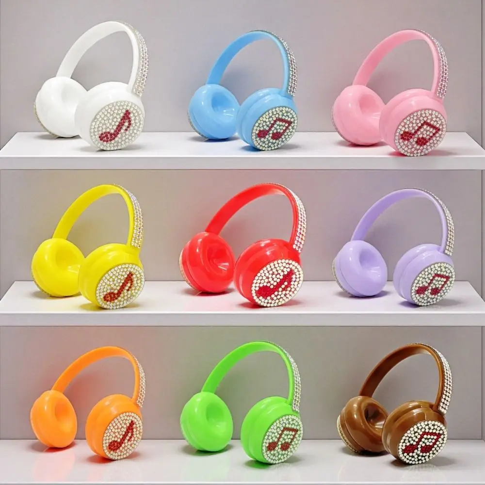 หูฟังประดับเพชรเทียม พลาสติก DIY อุปกรณ์ตกแต่งหูฟัง สำหรับ V1 V2 และตุ๊กตาผ้าฝ้ายขนาด 17 ซม.