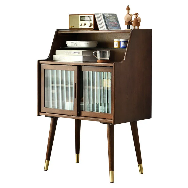 

Solid wood dining side cabinet Modern simple living room wall integrated wine cabinet