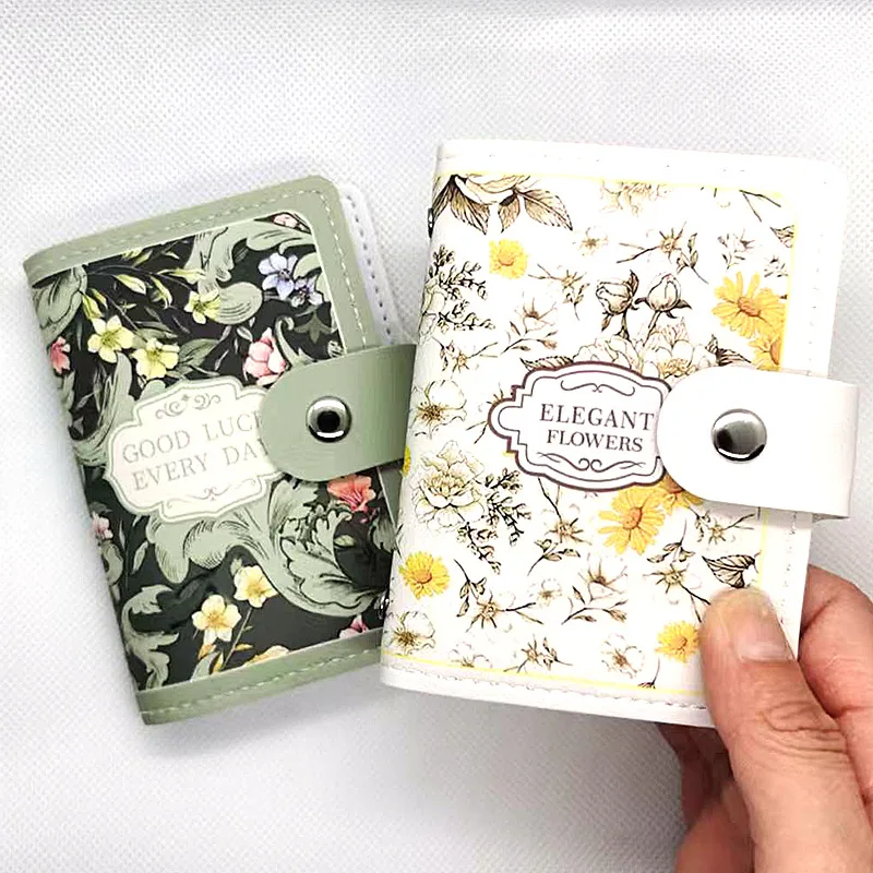 1pc, 20 Card Pockets Mini Wallets Floral Multi-card Slot Ultra-thin Small Compact Card Holder Driving License Card Case