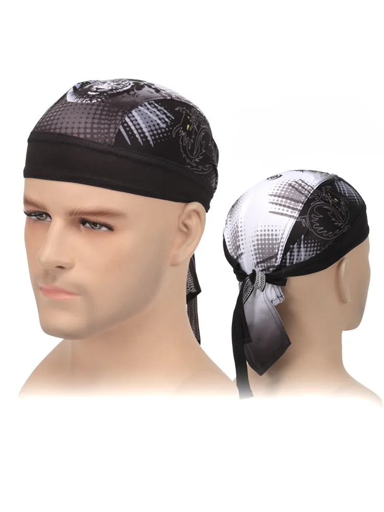 AliExpress NONE XINTOWN Dragon Tiger Pirate Hat Cycling Outdoor Sports Pirate Head Wicking Towel Bicycle Sport Hat Printed Fabric Summer