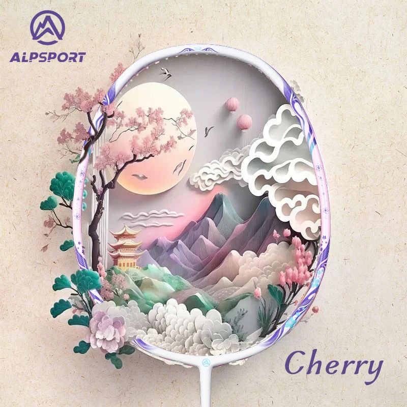 

​ ​ Ракетка для бадминтона ALP Cherry, розовая, 4U T800, авиационное углеродное волокно + ручка (легкая) ​ ​ Подходит для подростков Оригинальный ALPSPORT