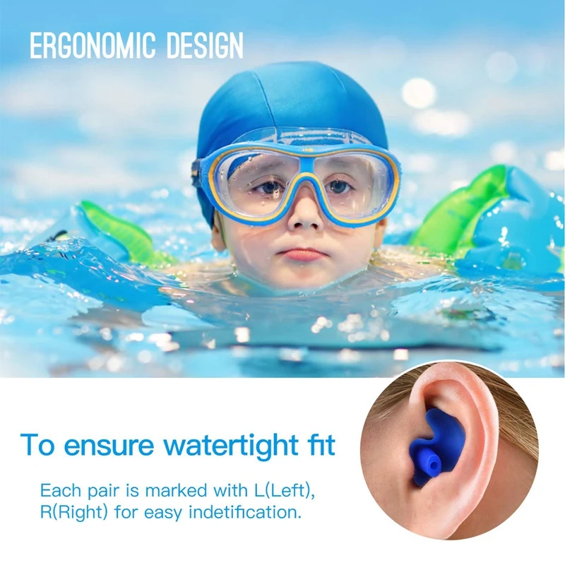 1Pairs Waterproof Swimming Earplugs with Box Soft Silicone Spiral Ear Plug Anti Noise for Sleeping Snoring Diving Accessories
