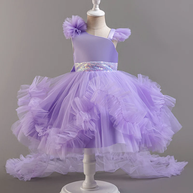 Baby Girls Party Dresses Sleeveless Eleagnt Solid Wedding Evening Ball Gown Holiday Costume Tulle Dress For Little Girl