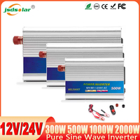 Jsdsola 2000W Pure Sine Wave Inverter 12V/24V DC To 220V AC Portable Power Voltage Converter Fast Charger Car Power Inverter