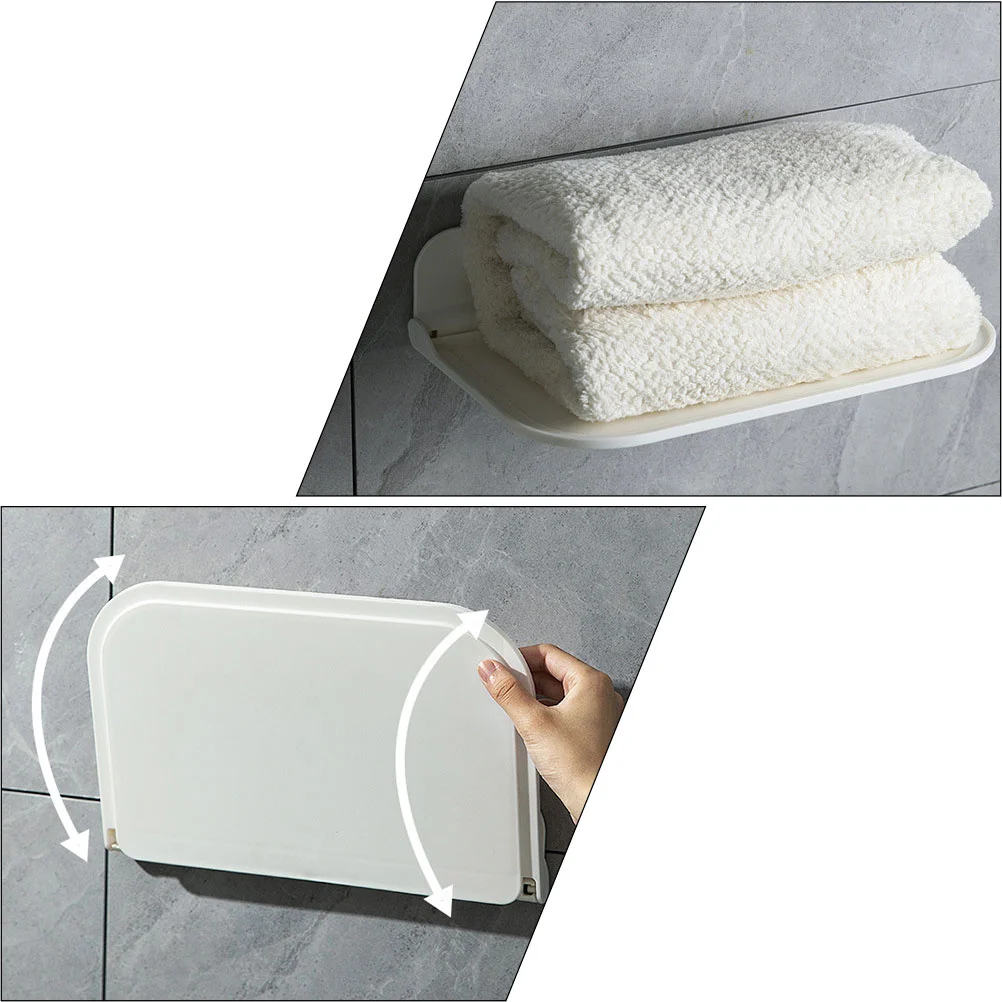 

Punch-Free Folding Towel Rack Bathroom Kitchen Organizer PP ABS Material Space Saver Towel Rack Bathroom Hanging Stand