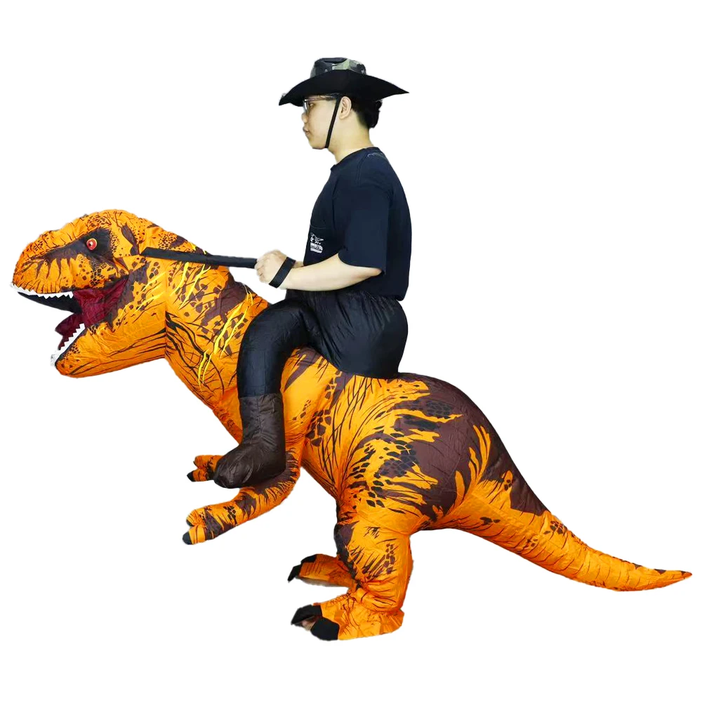 Ride Costume Inflatable Dinosaur T-Rex Halloween Fancy Dress for Adult Costume Dragon Party Outfit animal themed Blow Up cosplay