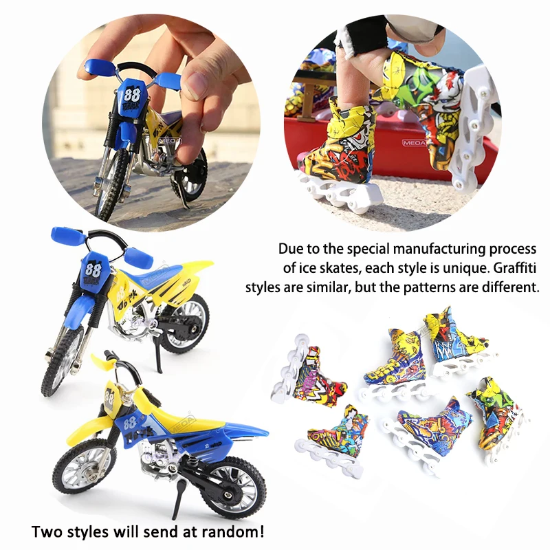 Kit di Giocattoli per le Dita Finger Skatepark con Tavola DIGIT DECKS, Rampa e Ostacoli, Attrezzatura Sportiva per le Dita, Modellini Giocattolo