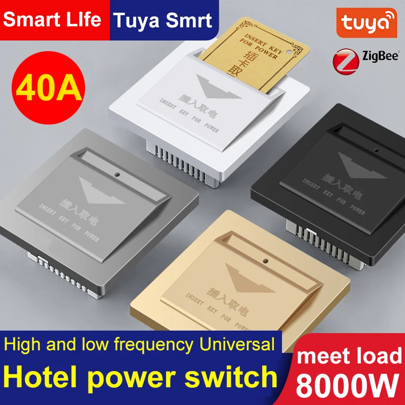 

Tuya Zigbee3.0 Card Power Switch Key Card Electricity Recognition Switch Panel Energy Saving Card Sensing Power Switch for Hotel