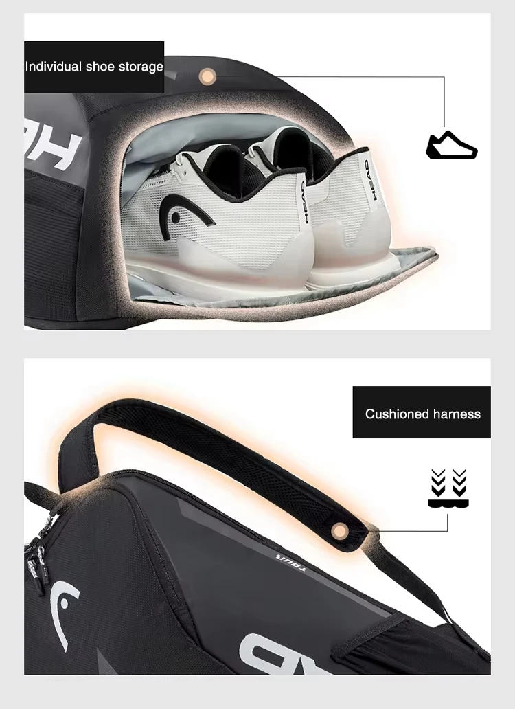 HEAD Tennis Bag TOUR TEAM Series Large-capacity Multifunctional Tennis Racket Backpack Sports Bag Tenis Padel Racket Bag