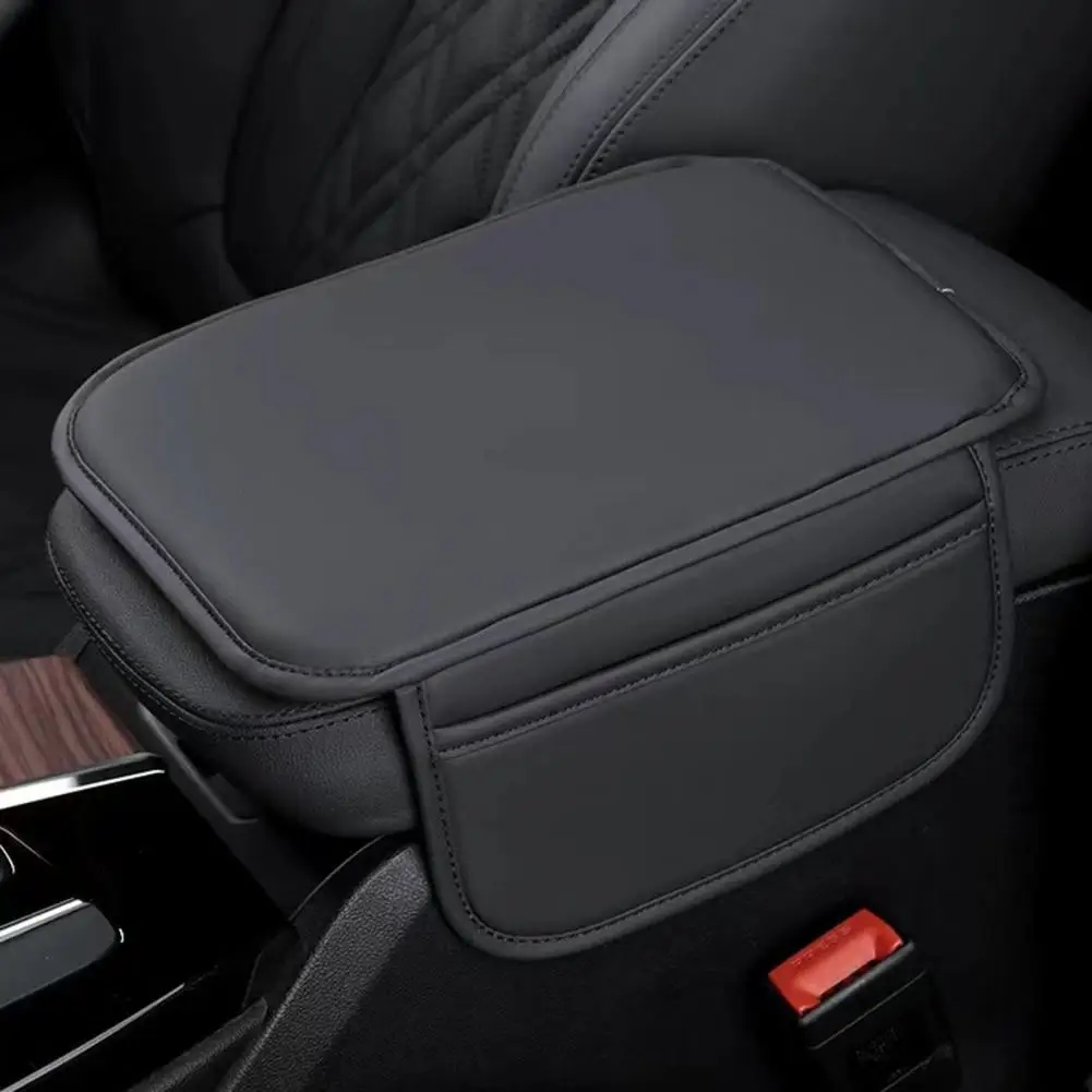 Armrest Box Mat Armrest Pad Waterproof Car Armrest Storage Box Pad with Side Pockets Universal Console Cover Mat for Wear