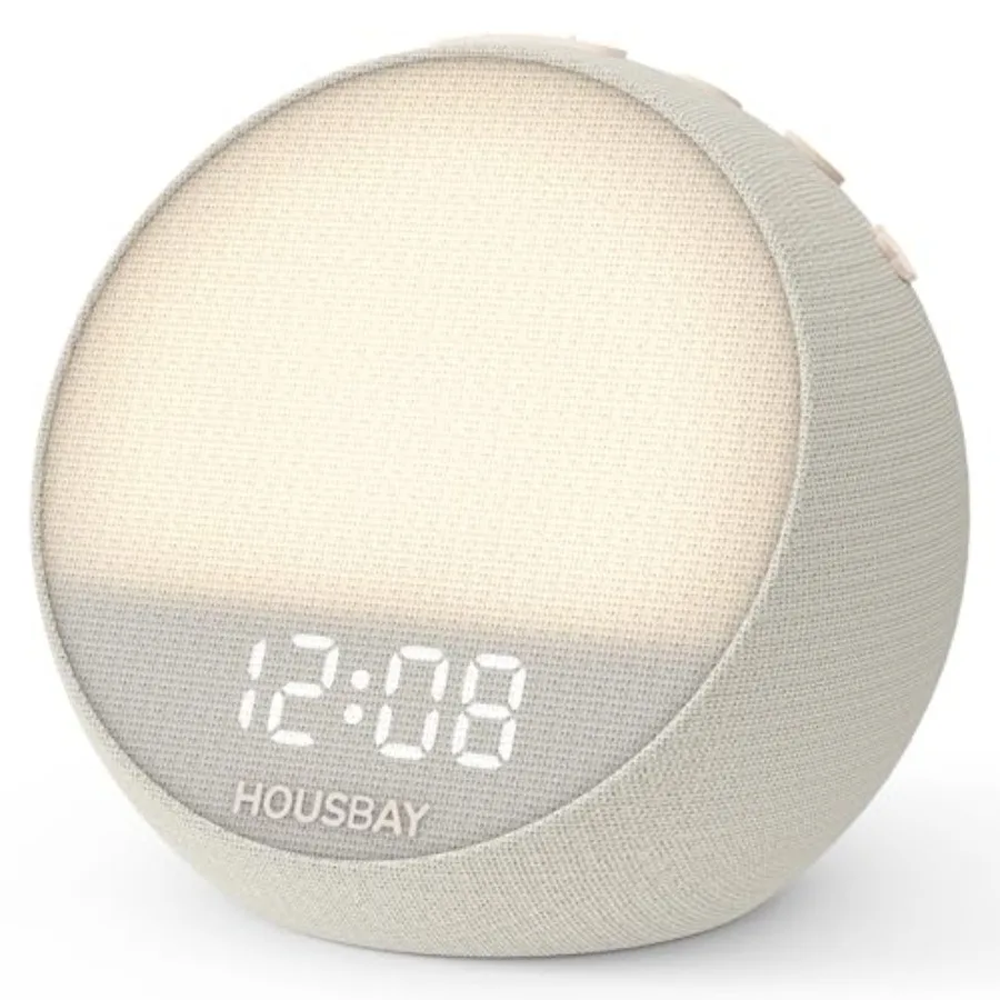 MINI Sunrise Alarm Clock with Sound Machine Rhythm Wake-Up Light White Noise for Sleeping Compact Phone-Free Bedrooms Clock Put