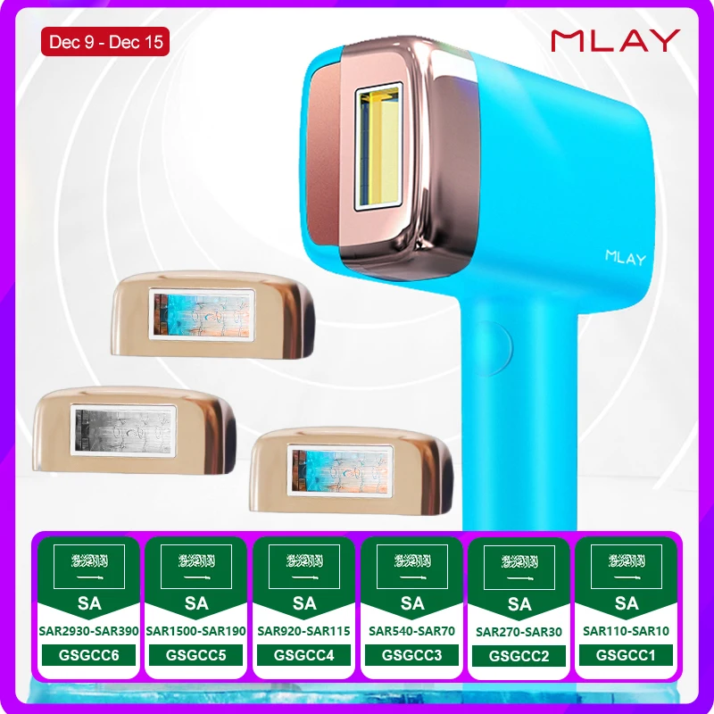 MLAY IPL Hair Removal 500,000 Flash Laser Depilator 5 Levels Laser Epilator Painless Electric Epilator Body Bikini Machine