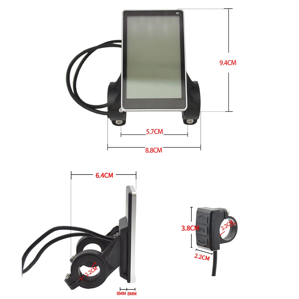 24V 36V 48V Display Electric Bike Display Widespread Compatibility ABS Shell For Durability Responsive Button Controls