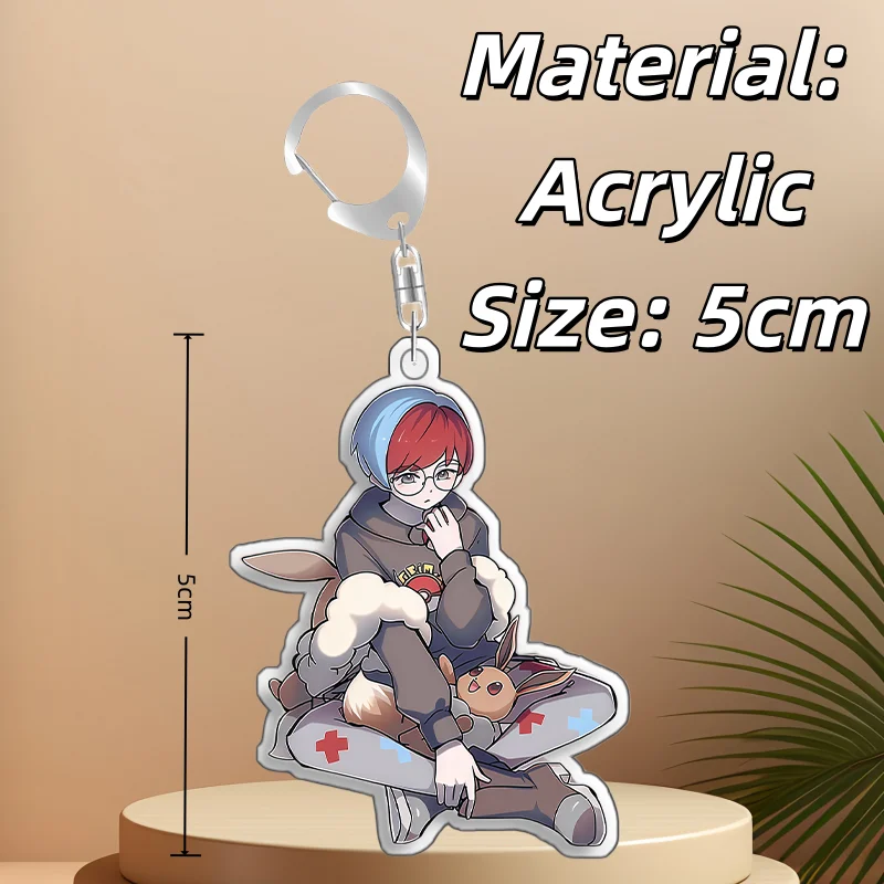 Keychain for Pokemon Nemona Penny Arven Cilan Korrina Grusha Rika Acrylic Backpack Pendant Decoration Collection Fans Gift view 3
