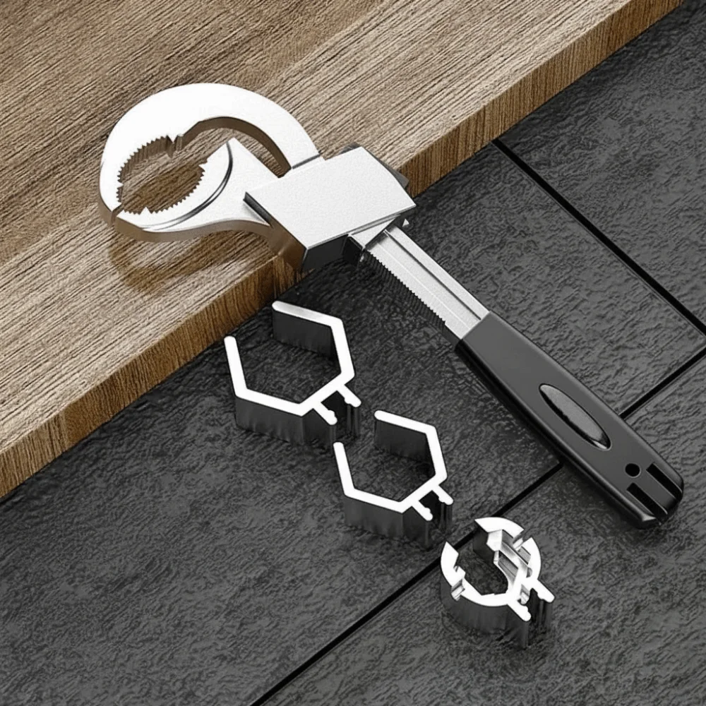 

Универсальный разводной ключ Многофункциональный двусторонний ключ размером 80 мм Прочная конструкция Регулируемая пружина