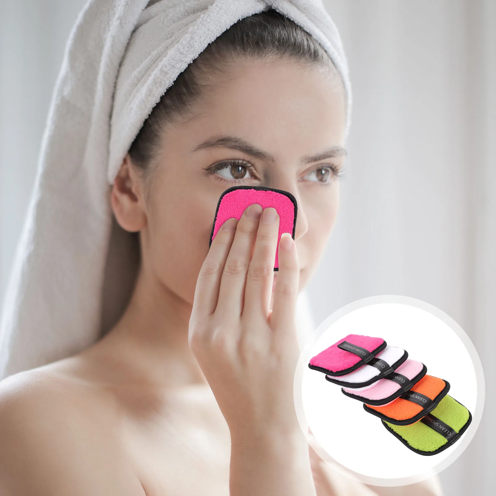   5-delige make-up remover katoen poederdons super reinigende sponzen pads bamboe oogverwijdering wasbare vezel voor gezicht diep