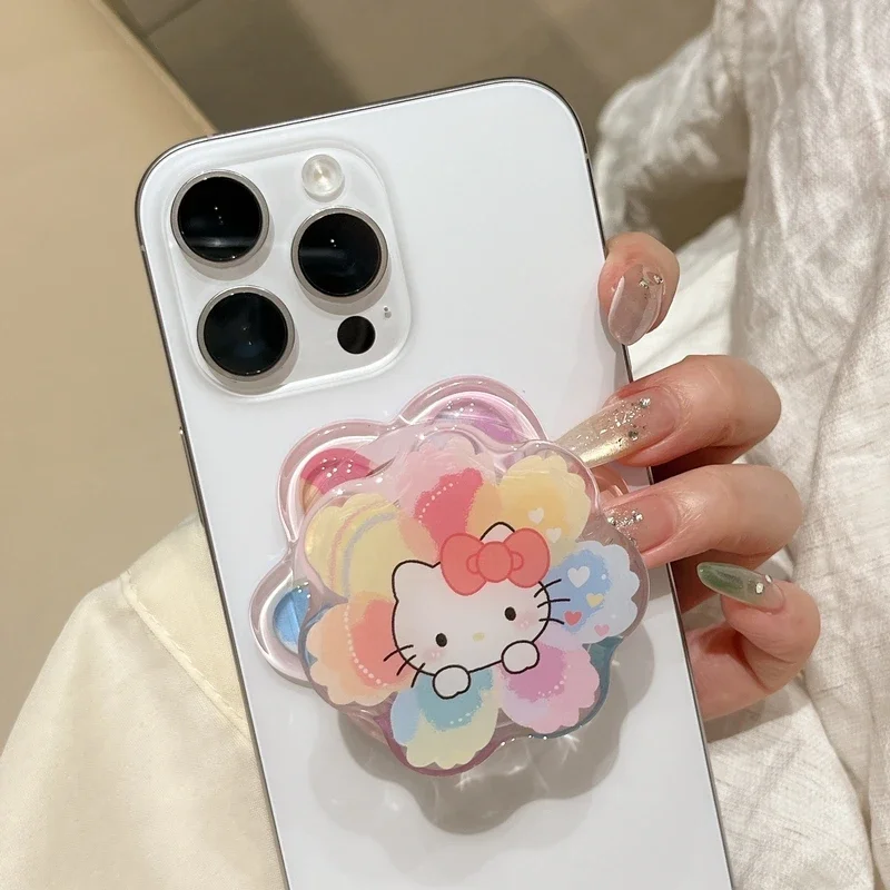 

Милый Sanrio Hello Kitty для Magsafe, магнитный чехол для телефона Griptok Grip Tok, подставка для iPhone, складной чехол для беспроводной зарядки, держатель