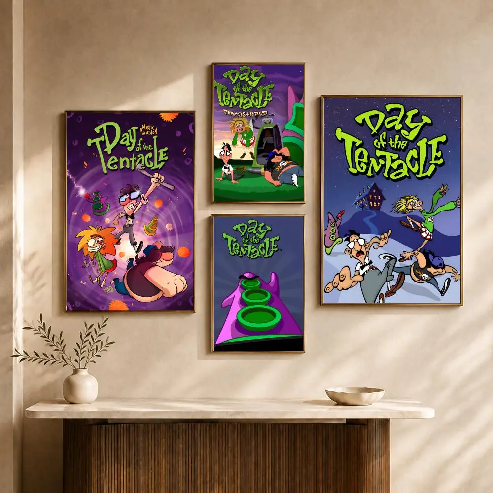 Game Day Of The Tentacle Retro Adventure Poster HD Wall Decor Apartment Dorm Office Cafe Bedroom Home Gift