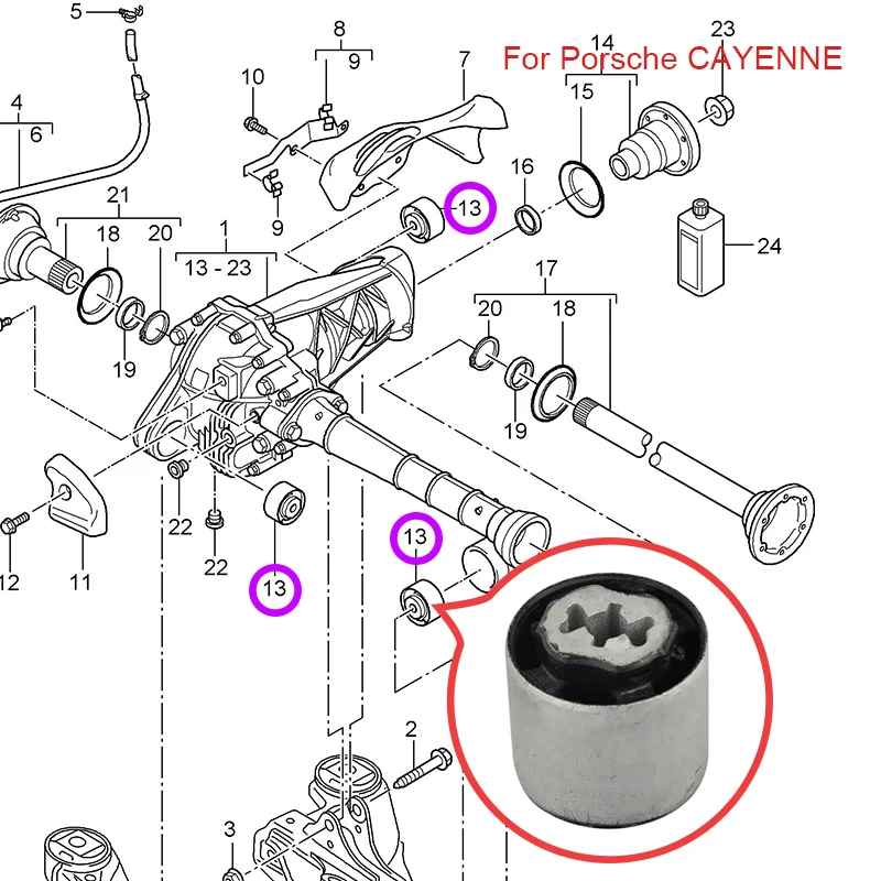 Front Suspension Differential Installation Bushing Rubber Bearing For VW Touareg Audi Q7 PORSCHE CAYENNE 7P0525337G 7P0525337F