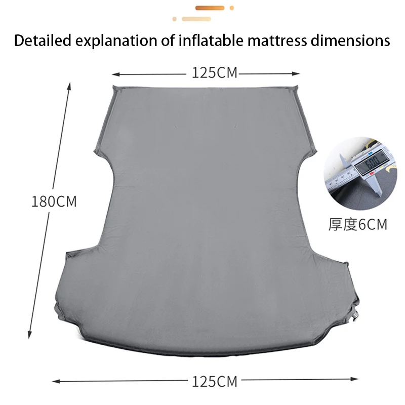For Tesla Model 3 Model Y 2017-2024 Inflatable Air Mattress Outdoor Camping Inflatable Special Suede Fabric Car Travel Bed