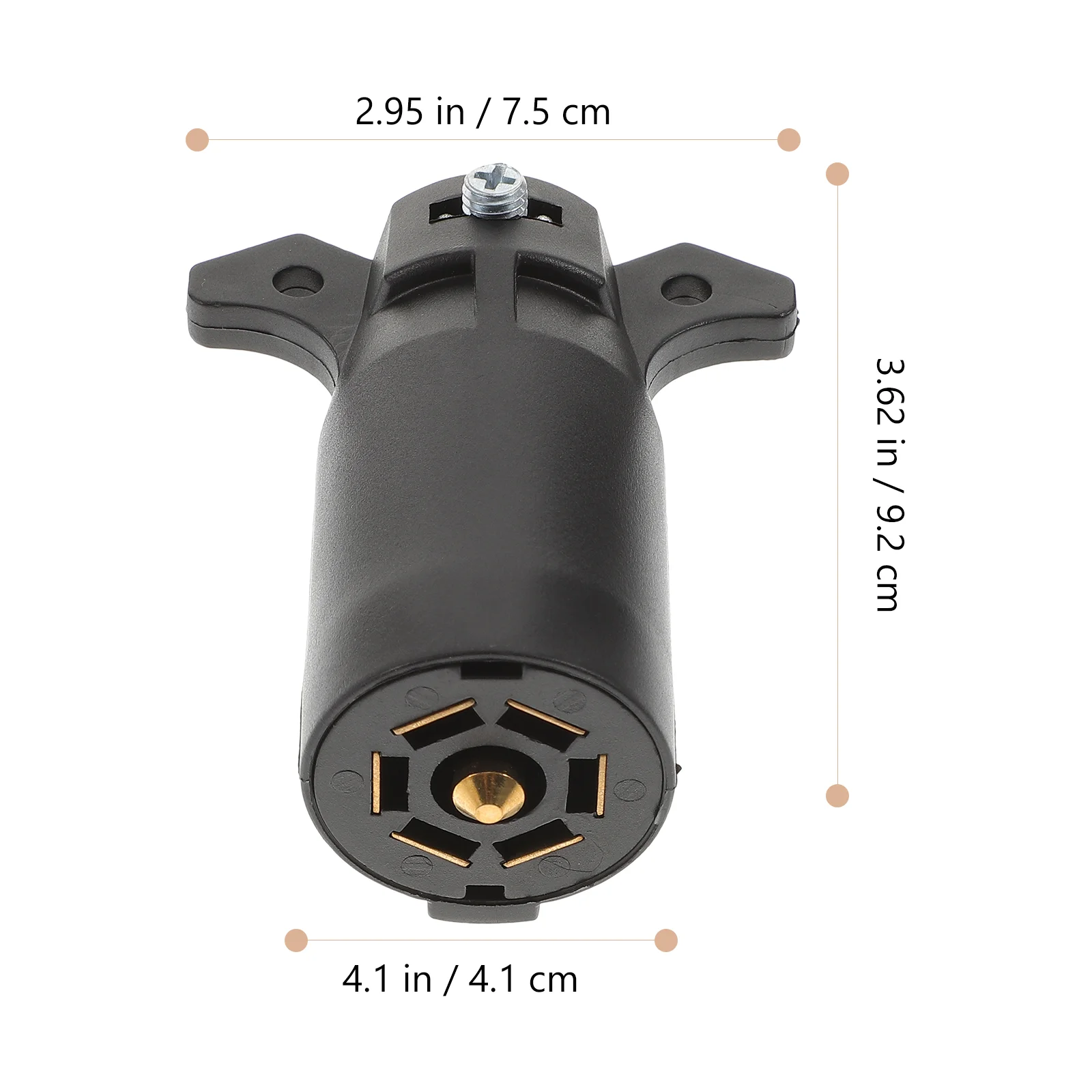 7 Pin RV Trailer Light Connector Adapter Plug Trailer Wiring Adapter with US Plug Black connector plug