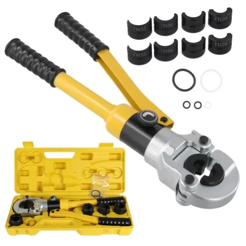 Podofo Multifunktionale Hydraulische Rohrpresszange Aluminium-Kunststoff-Rohrpresswerkzeug 16-32mm² Spezifikation Mit 16 20 25 26 32mm Matrizensatz