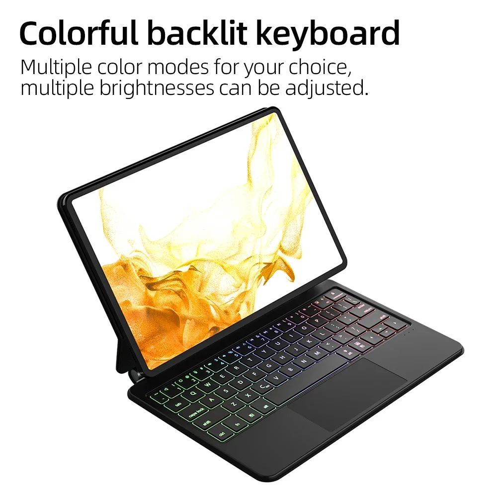Backlight Magic Keyboard for Samsung Galaxy Tab S10+/S9+/S9/S9 FE/S8/S7 10.9 11 12.4 inch android Tablet Smart Cover Portuguese