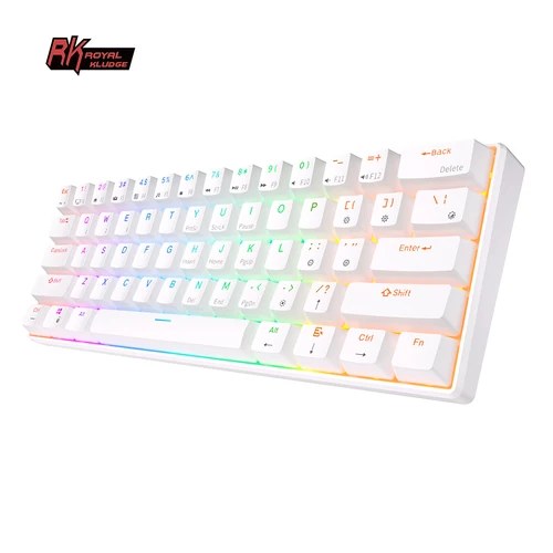 RK Royal Kludge RK61 2,4G teclado mecánico inalámbrico Bluetooth triodo 61 teclas RGB retroiluminado Mini teclado de jugador intercambiable en caliente