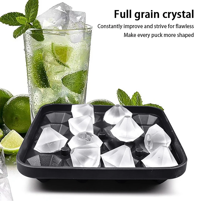 16 Grid Diamond Ice Tray Mold Box Food Grade Silicone Ice Cube Blocks Maker Mould Machine Whiskey Wine Bar Tools Kitchen Gadgets