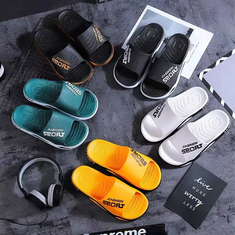 

Big Size Men's Slippers Summer Sport Slides Anti-slip Thick Sole Breathable Fashion Slip-on Outdoor Indoor Beach Leisure Sandals