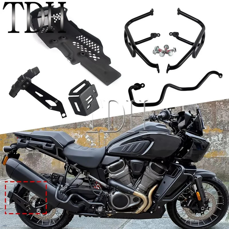 

FOR PAN AMERICA 1250 S Motorcycle Accessories Gut Guard Skid Plate Engine Muffler Guard Frame Bumper Protector Rear Fender 21-UP