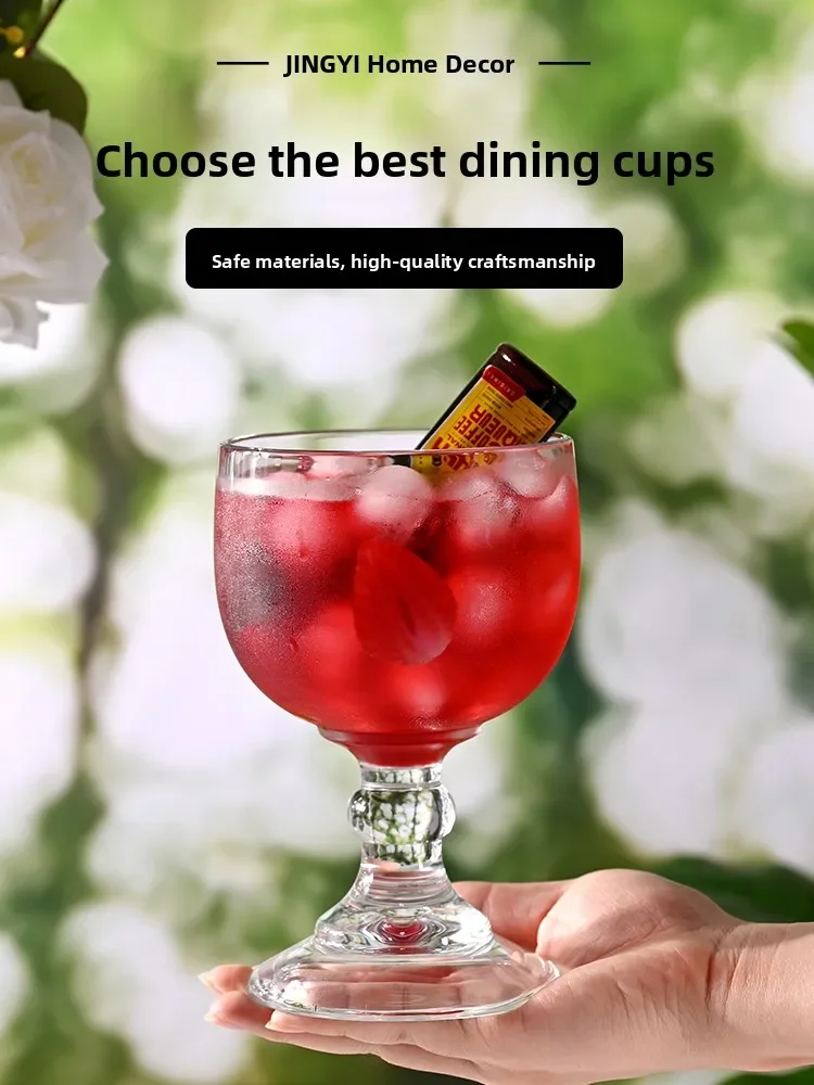 Acrylic Cocktail Buckle Cup Large Commercial Inverted High Foot Glass Beer Juice Drink Cup Nordic Style Purel G...