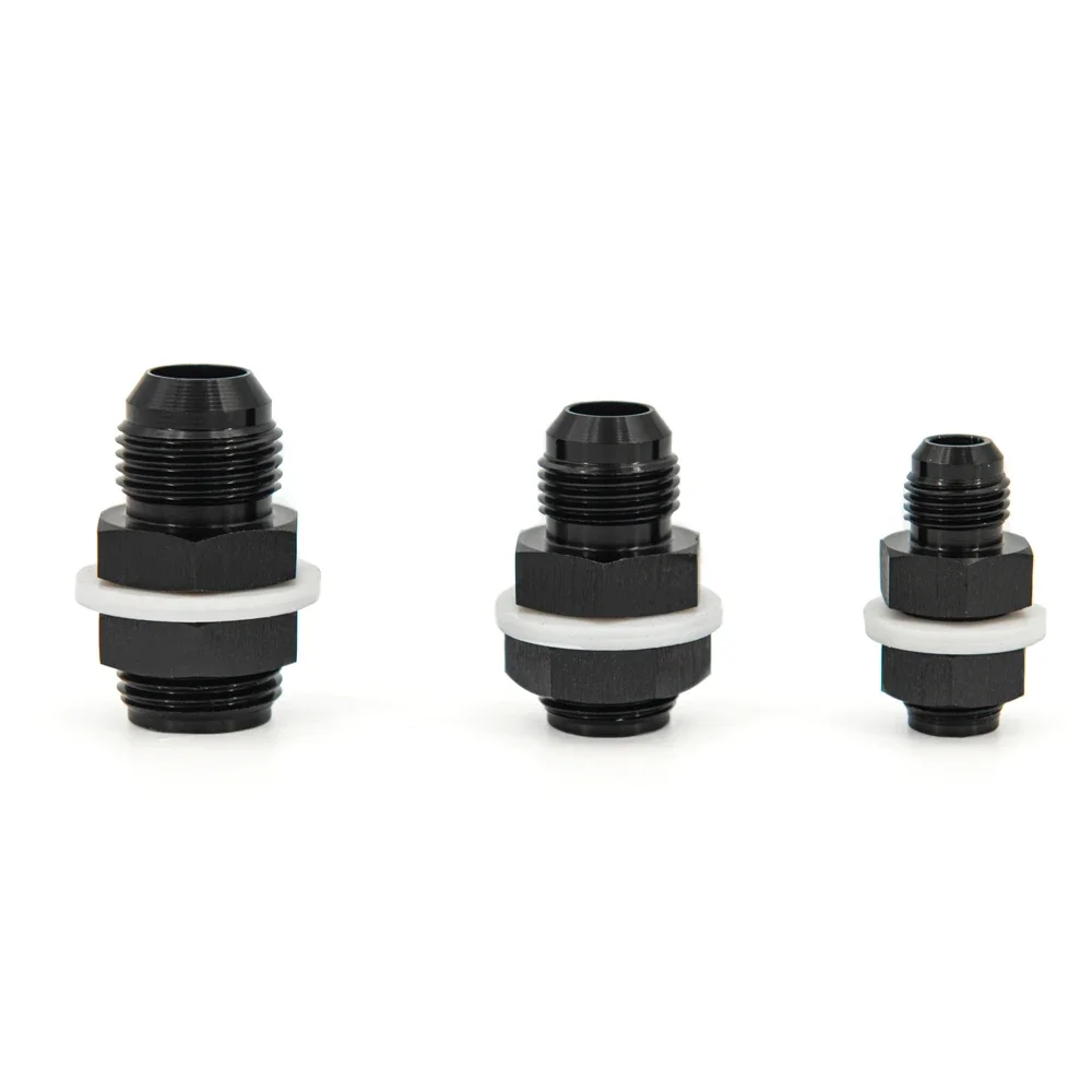 AN6 AN8 AN10 Fuel Cell Bulkhead  Fitting  Accessories Black Fuel Cell Bulkhead Adapter Fitting