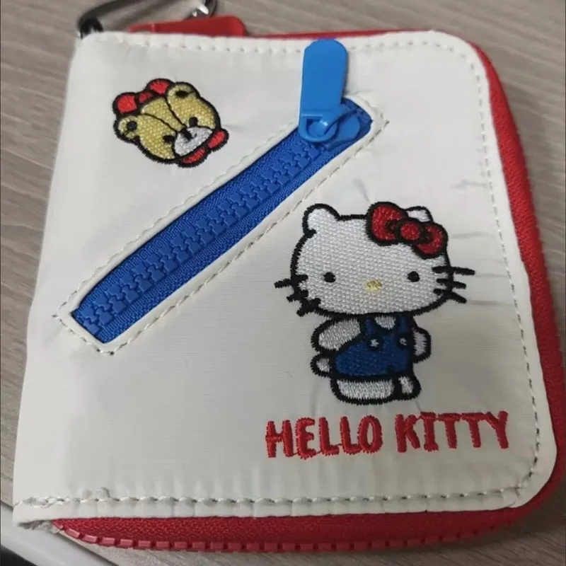 

Hello Kitty Kuromi Anime Cartoon Short Card Bag Portable Coin Purse for Girls Cute Heart Shaped Id Card Holder Storage Accessory