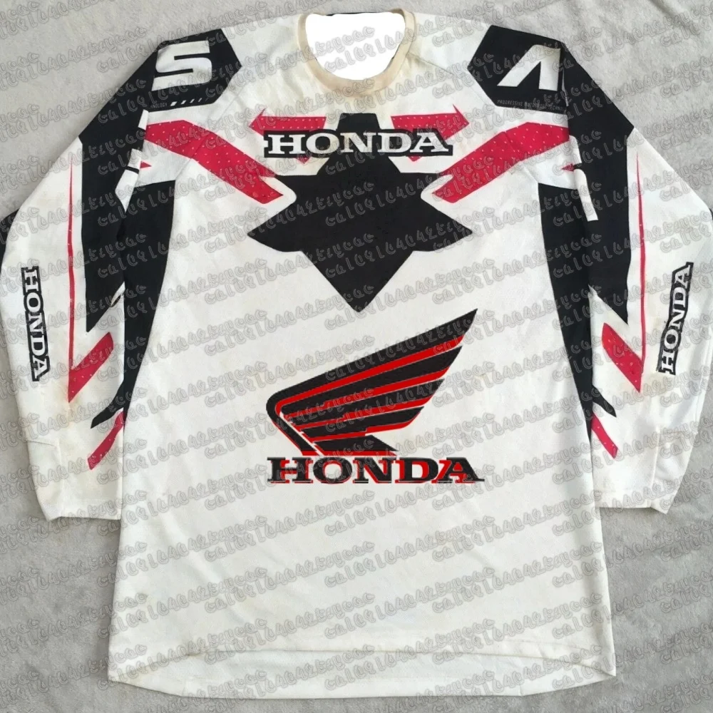 

Реплика осеннего мотокросса 2025 года # 666 STADI Джерси Honda Racing Team Reprint, свободный, дышащий, с 3D принтом, быстросохнущий, с длинным рукавом