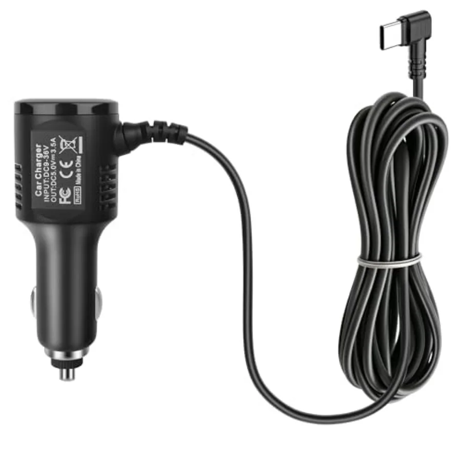 

USB-C Car Charger for Dash CamType C USB Power Cord for Car Dashcam Camera Charger Power Cord Compatible for REDTIGER F7N/F7NP