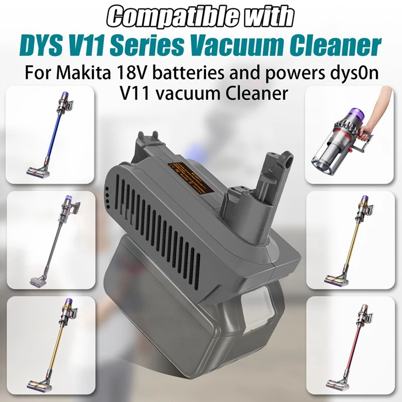 MT18V11 Adapter For Makita 18V Lithium Battery To For Dyson V11 Vacuum Cleaner, For Makita 18V Battery To V11 Replace