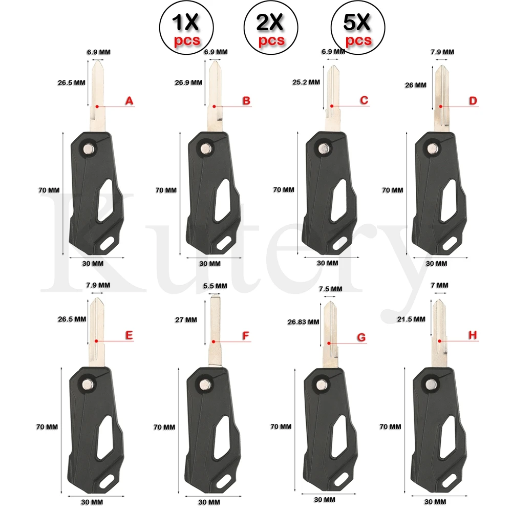 Carcasa de Repuesto Plegable para Llave de Motocicleta, Compatible con Honda, Yamaha, Suzuki Pulsar, Hero, PIAGGIO, HARLEY, Kawasaki, Triumph
