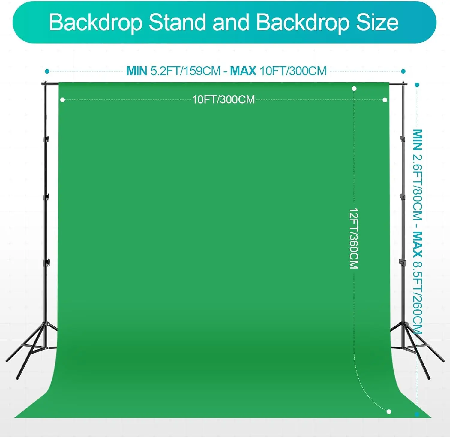 Photography Lighting Kit with 8.5x10ft Backdrop Stand and 10x12 Backdrops – Softbox Lighting Kit Featuring 50W 5500K LED, Reflector, Umbrellas, and Soft Box, Photo Studio Equipment for Portrait, Video Shooting, and Vlog