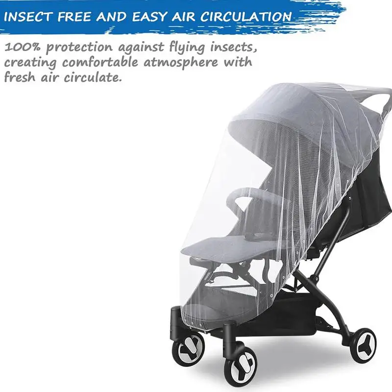 Gnat Net For Stroller Breathable Stroller Net Cover Baby Stroller Net Multipurpose Stroller Gnat Netting Baby Stroller Netting