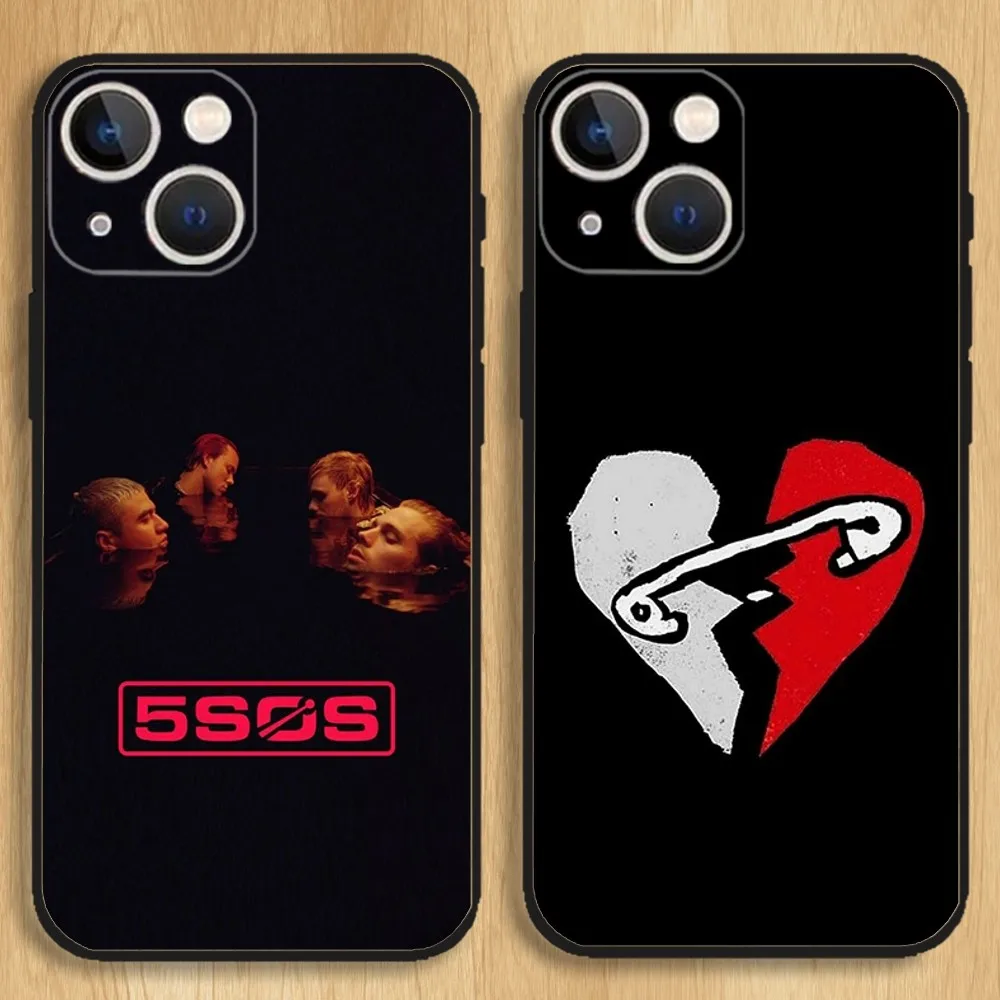 5 S-Seconds of Summers Band Phone Case For iPhone15,14,13,12,11,Pro,Max,Plus,Mini,X,XS,XR,8,7,6,S,Plus,SE Soft Black Case