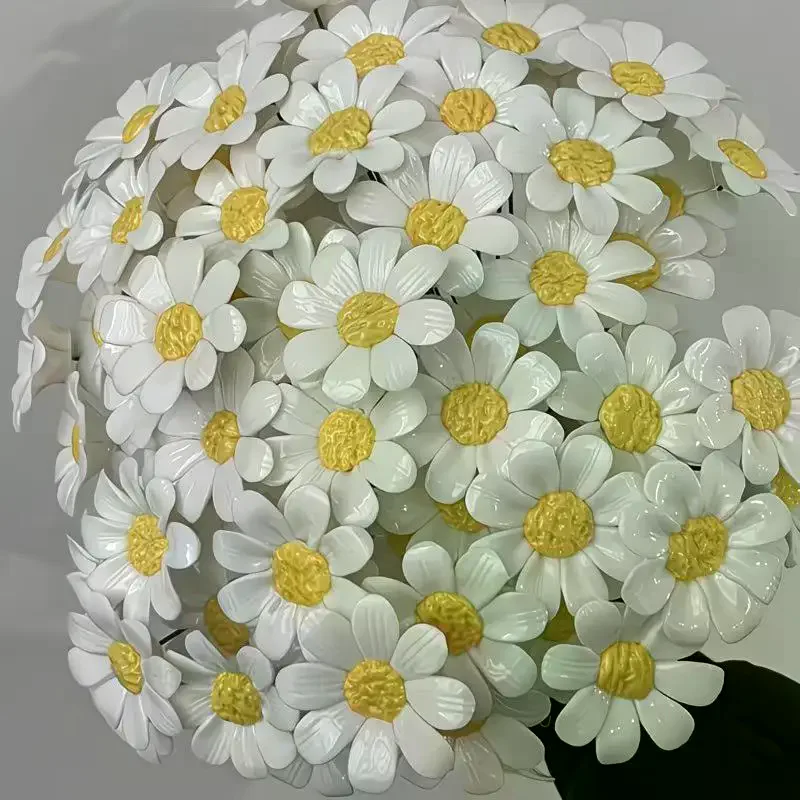 6/8/10pcs Ceramic Daisy Flowers Handcrafted Eternal Blooms DIY Ornament Home Decoration / Outdoor Photography