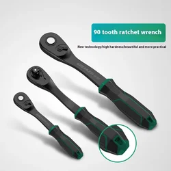 90 Teeth Ratchet Wrench Multifunctional Socket Automotive Repair Hand Tool Quick Release Wrench