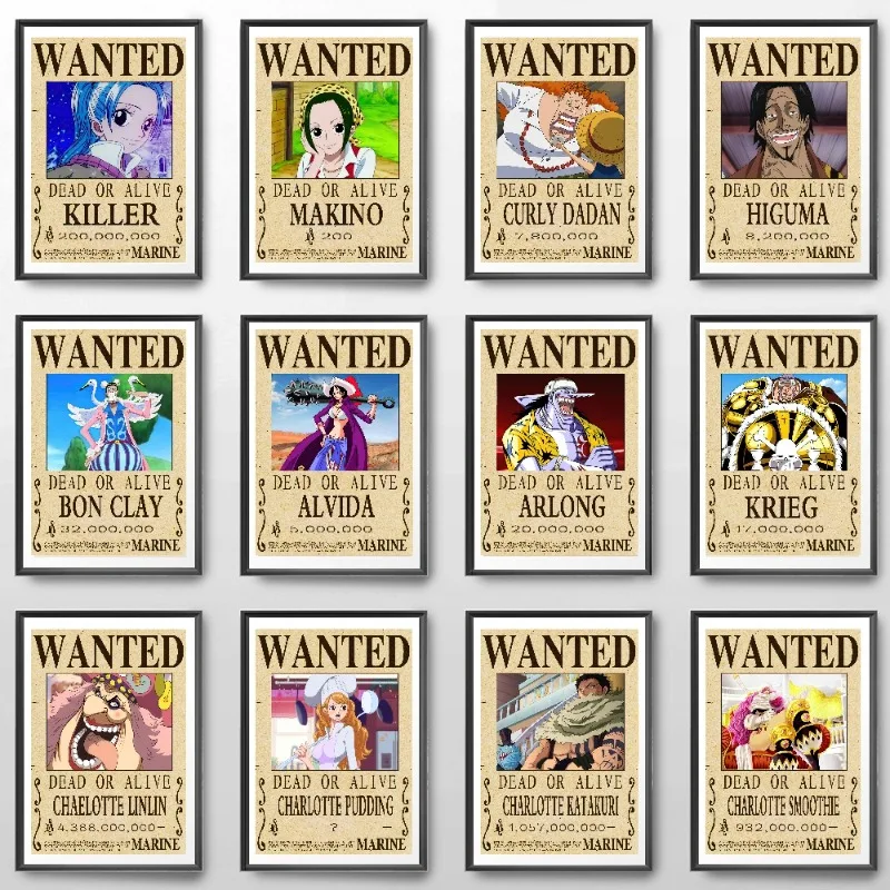 

One Piece Zoro Von Clay Vintage Wanted HD Posters Japanese Anime Comic Canvas Painting Figures Home Wall Art Decoration Mural