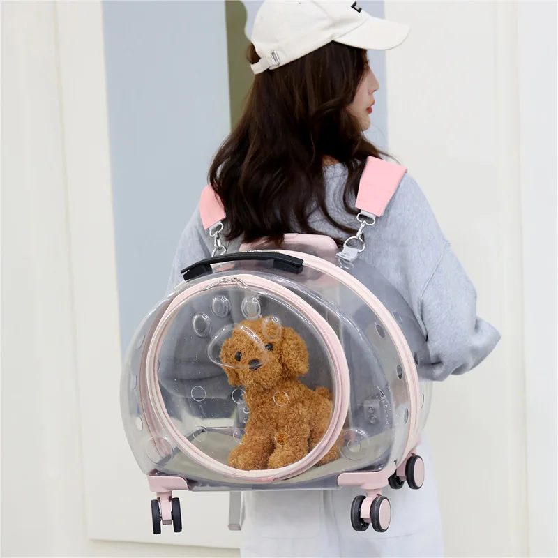 Pet Suitcase Transparent Trolley Case, Cat Bag, Out Portable Dog Space Capsule, Large Capacity Backpack, Backpack