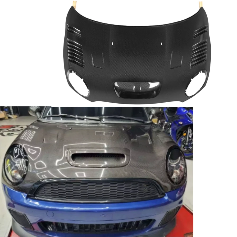 High Quality Car Carbon Fiber S Style Front Engine Hood for MINI R56 2007-2013 R56 Front Hood Good Fitment